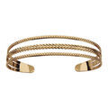 Bracelets sur Artemare : Bracelet en plaqu&eacute; or rigide ouvert 3 rangs diamant&eacute;s