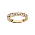 Bague en plaqu&eacute; or style alliance rail d'oxydes blancs sertis Artemare