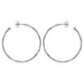 Cr&eacute;oles en Argent rhodi&eacute; tube lisse 43mm et fermoir poussette Artemare