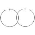 Boucles d'oreille sur Artemare : Cr&eacute;oles en Argent rhodi&eacute; tube lisse 54mm et fermoir poussette