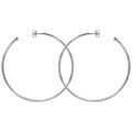 Cr&eacute;oles en argent rhodi&eacute; tube lisse 64 mm et fermoir poussette Artemare