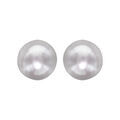 Boucles d'oreilles en Argent rhodi&eacute; perle de culture d'eau douce 10mm et fermoir poussette Artemare