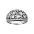 Bagues sur Artemare : Bague en argent rhodi&eacute; avec pave couvert d'oxydes blancs sertis