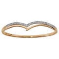 Bracelets sur Artemare : Bracelet jonc en plaqu&eacute; or articul&eacute; forme pointe avec oxydes blancs sertis