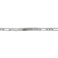 Gourmettes sur Artemare : Gourmette prestige en argent rhodi&eacute; maille 1+3 largeur 4mm longueur 18cm