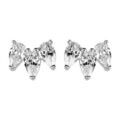 Boucles d'oreille sur Artemare : Boucles d'oreille en argent rhodi&eacute; motif couronne orn&eacute;e d'oxydes blancs sertis et fermoir poussette