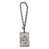 Porte-clef en argent massif rectangulaire Saint-Christophe effet viel argent