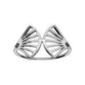 Bague en argent rhodi&eacute; forme &eacute;ventail
