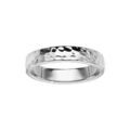 Bague en argent rhodi&eacute; style alliance martel&eacute;e 4mm