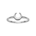 Bagues sur Artemare : Bague en argent rhodi&eacute; avec croissant de lune lisse