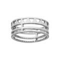 Bagues sur Artemare : Bague en argent rhodi&eacute; large ajour&eacute;e avec motif soleil