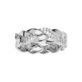 Bagues sur Artemare : Bague en argent rhodi&eacute; torsade avec oxydes blancs sertis