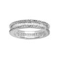 Alliances sur Artemare : Bague en argent rhodi&eacute; alliance complete avec oxydes blancs sertis