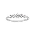 Bague en argent rhodi&eacute; avec 5 oxydes blancs sertis Artemare