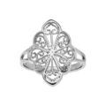 Bagues sur Artemare : Bague en argent rhodi&eacute; filigrane