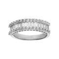 Alliances sur Artemare : Bague en argent rhodi&eacute; empierr&eacute;e blancs et oxydes blancs sertis
