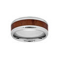Bague en acier et bois fon&ccedil;&eacute;