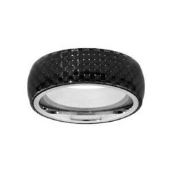 Bague en acier et carbone noir