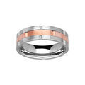 Bague en acier et PVD ros&eacute; Artemare