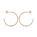 Cr&eacute;oles en plaqu&eacute; or fantaisie fil diamant&eacute; 30 mm et fermoir poussette Artemare