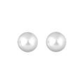 Boucles d'oreilles en plaqu&eacute; or perle blanche de synth&egrave;se 12mm et fermoir poussette