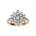 Bague en plaqu&eacute; or fleur orn&eacute;e d'oxydes blancs sertis Artemare