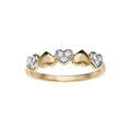 Bague en plaqu&eacute; or multi coeurs lisses et oxydes blancs sertis Artemare
