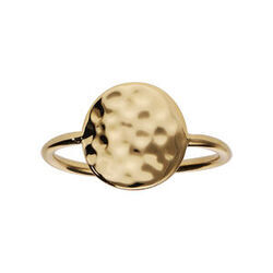 Bague en plaqu&eacute; or avec pastille martel&eacute;e