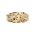 Bague en plaqu&eacute; or tresse avec oxydes blancs Artemare