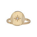 Bague en plaqu&eacute; or avec pastille et &eacute;toile oxyde blanc