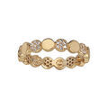Bagues sur Artemare : Bague en plaqu&eacute; or pastilles altern&eacute;es lissses et oxydes blancs sertis