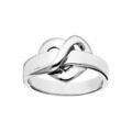 Bagues sur Artemare : Bague en argent rhodi&eacute; coeur entrelac&eacute; &agrave; graver