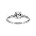Bague en argent rhodi&eacute; solitaire et oxydes blancs sertis 4 griffes Artemare