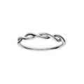 Bague en argent rhodi&eacute; avec fils torsad&eacute;s Artemare