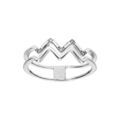 Bague en argent rhodi&eacute; zig zag 2 rangs avec oxydes blancs sertis Artemare