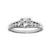 Bague en argent rhodi&eacute; grande taille solitaire 4 griffes et oxydes blancs