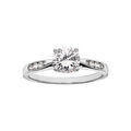 Bague en argent rhodi&eacute; grande taille solitaire 4 griffes et oxydes