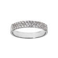 Bagues sur Artemare : Bague en argent rhodi&eacute; grande taille 3 rang&eacute;es d'oxydes blancs serti