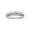 Bague en argent rhodi&eacute; grande taille jonc anglais de 5mm et oxyde blanc serti