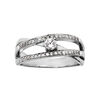 Bague en argent rhodi&eacute; grande taille brins lisses et orn&eacute; d'oxyde avec 1 oxyde central