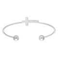 Bracelets sur Artemare : Bracelet jonc en acier avec Croix en glitter blanc