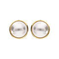 Boucles d'oreille sur Artemare : Boucles d'oreille en plaqu&eacute; palladium et dorure ronde avec perle 10mm fermoir clip
