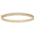 Bracelets sur Artemare : Bracelet jonc en plaqu&eacute; or avec oxydes blancs sertis