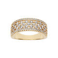 Bague en plaqu&eacute; or large ajour&eacute;e avec oxydes blancs