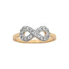 Bague en plaqu&eacute; or grande taille symbole infini de pierres blanches