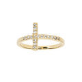 Bagues sur Artemare : Bague en plaqu&eacute; or Croix d'oxydes blancs sertis