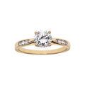 Bagues sur Artemare : Bague en plaqu&eacute; or 1 oxyde serti 4 griffes + oxydes