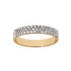 Bague en plaqu&eacute; or grande taille 3 rang&eacute;es oxydes blancs serti