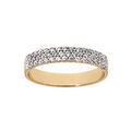 Bagues sur Artemare : Bague en plaqu&eacute; or grande taille 3 rang&eacute;es oxydes blancs serti