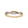 Bagues sur Artemare : Bague en plaqu&eacute; or grande taille torsad&eacute; oxydes blancs sertis